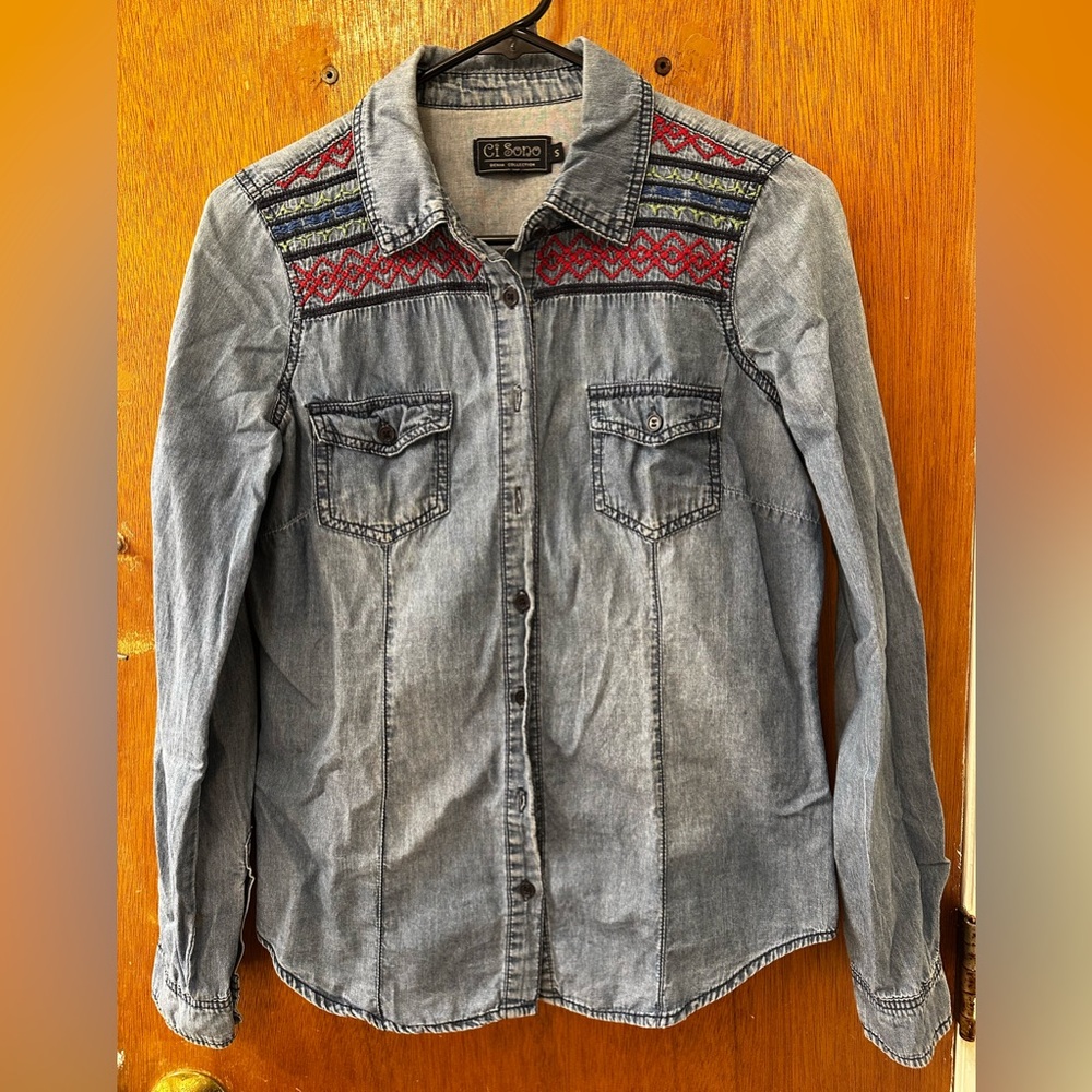 Ci Sono Denim Blouse, size S